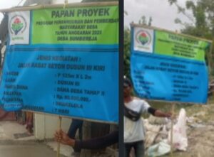 Pembangunan Jalan Desa Sumbereja ,Kecamatan Pebayuran Kab.Bekasi “Dapat Apresiasi Positif Dari Masyarakatnya.